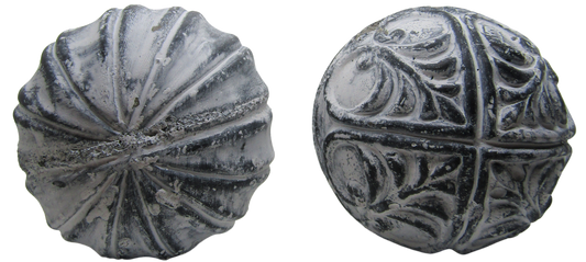 PD Home & Garden White Accented Vane and Floral Concrete Farmhouse Garden Sphere Rustic Distressed 3 inch Diameter Set of 2 - anything4home