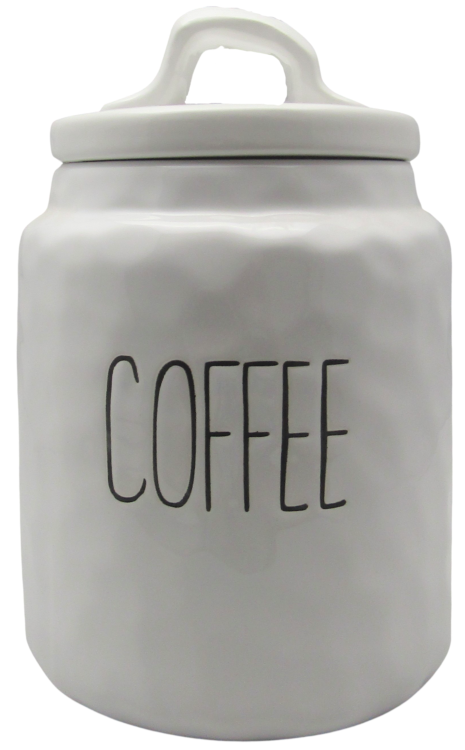 PD Home & Garden White Ceramic Rustic Retro Vintage Farmhouse Coffee Canister Keeper 64oz or 8 cups, A Jar thats Easy to Clean - anything4home