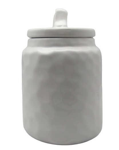 PD Home & Garden White Ceramic Rustic Retro Vintage Farmhouse Coffee Canister Keeper 64oz or 8 cups, A Jar thats Easy to Clean - anything4home