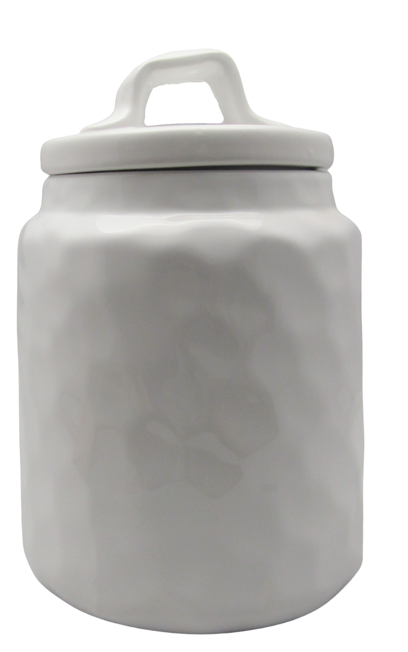 PD Home & Garden White Ceramic Rustic Retro Vintage Farmhouse Coffee Canister Keeper 64oz or 8 cups, A Jar thats Easy to Clean - anything4home