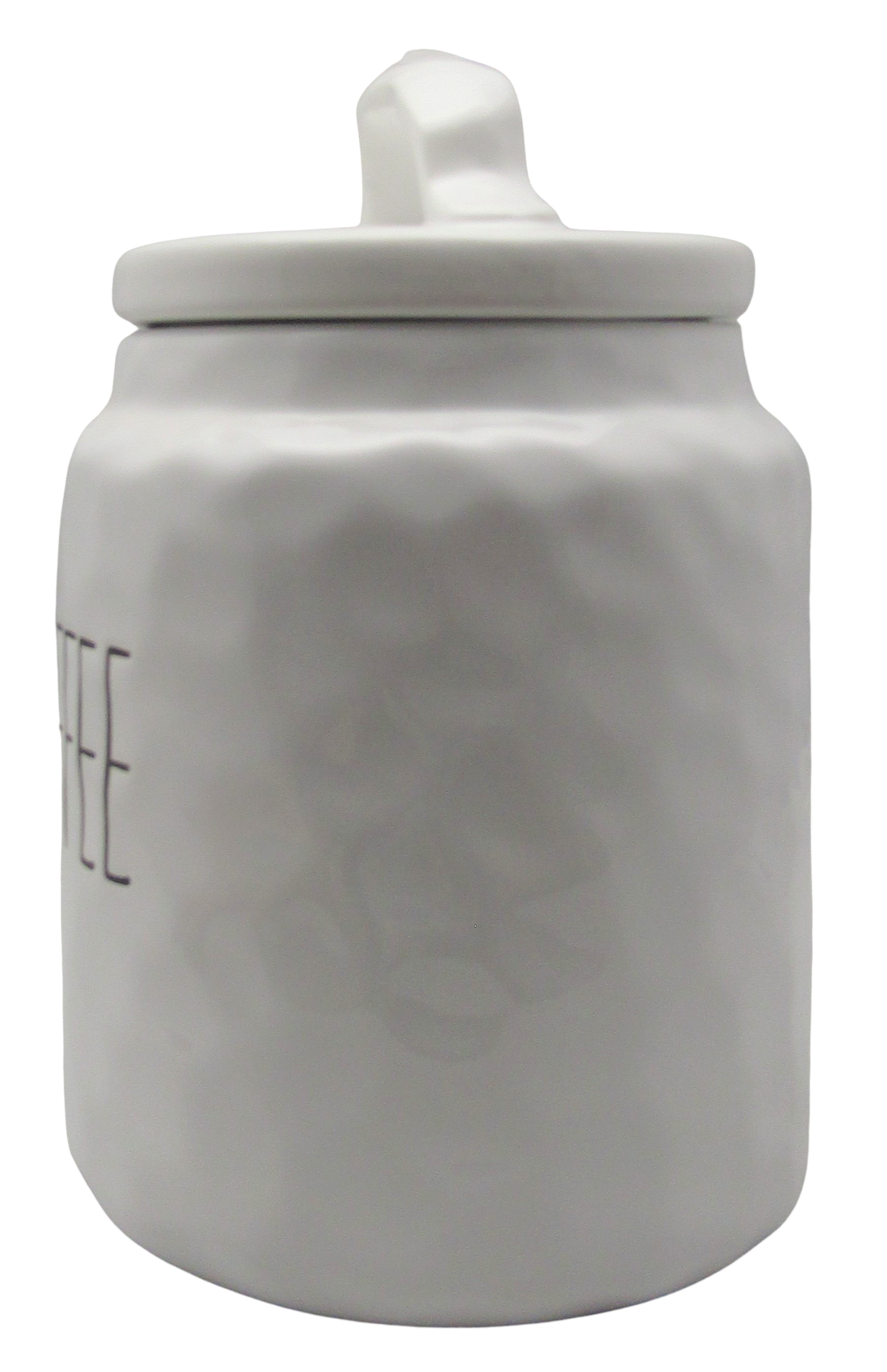 PD Home & Garden White Ceramic Rustic Retro Vintage Farmhouse Coffee Canister Keeper 64oz or 8 cups, A Jar thats Easy to Clean - anything4home
