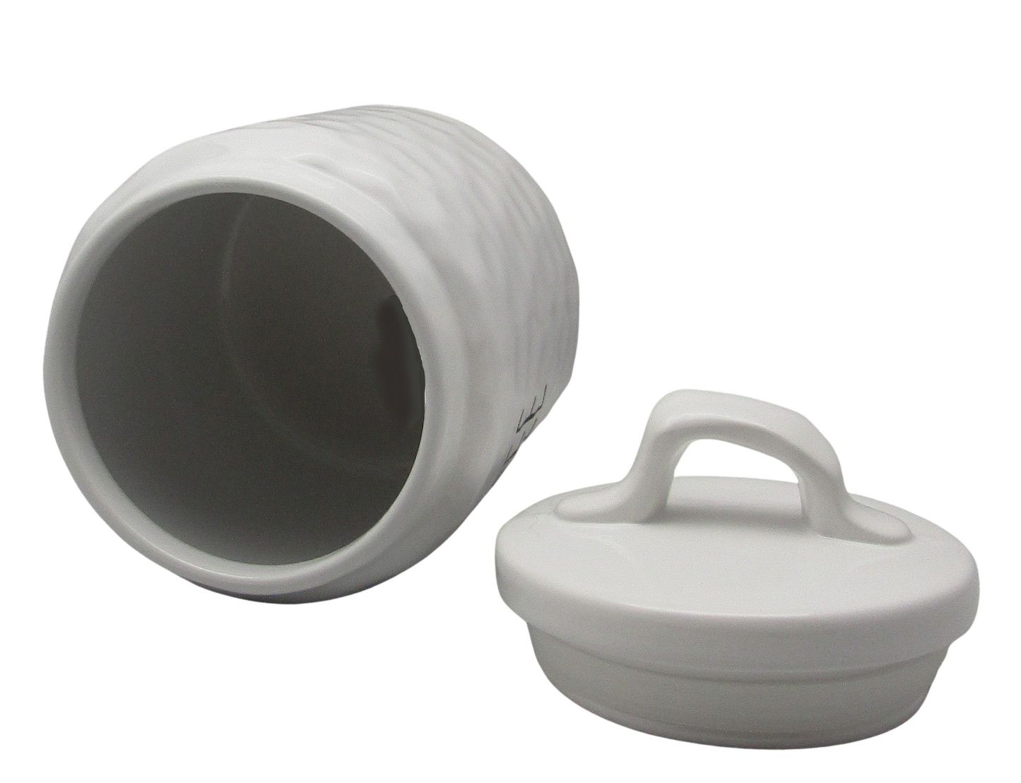 PD Home & Garden White Ceramic Rustic Retro Vintage Farmhouse Coffee Canister Keeper 64oz or 8 cups, A Jar thats Easy to Clean - anything4home