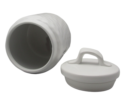 PD Home & Garden White Ceramic Rustic Retro Vintage Farmhouse Coffee Canister Keeper 64oz or 8 cups, A Jar thats Easy to Clean - anything4home