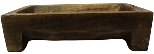 PD Home & Garden Wood Carved Stand Bowl for Potpourri, Rustic Woodland Decor Display 12 X 6 X 3.5 inches - anything4home
