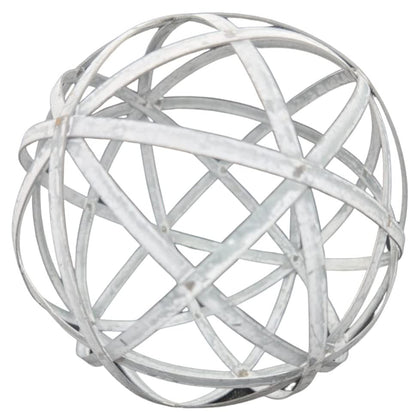 PD Home & Garden Woven Decorative Metal Sphere Accent Ball 5 inch Diameter with White Distressed Accents - anything4home