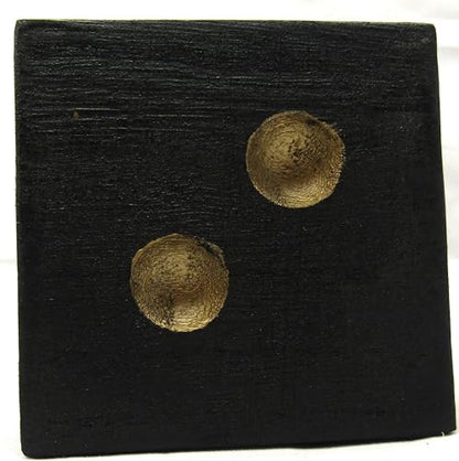 PD Home and Garden Decorative Black Wood Die with Gold Dots  4 Inch Cube  Elegant Home Decor Accent Piece - anything4home