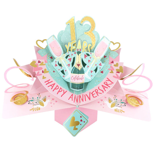 13 Years Happy 13th Anniversary Pop-Up Greeting Card
