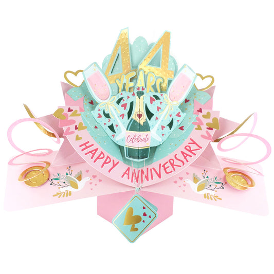 44 Years Happy 44th Anniversary Pop-Up Greeting Card
