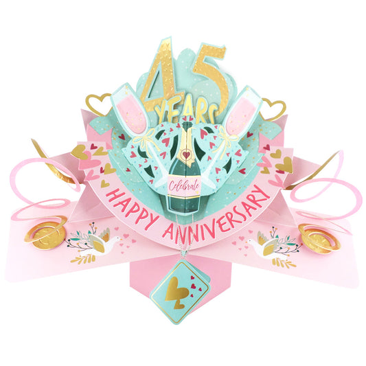 45 Years Happy 45th Anniversary Pop-Up Greeting Card