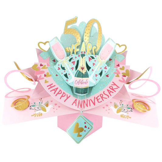 50 Years Happy 50th Anniversary Pop-Up Greeting Card