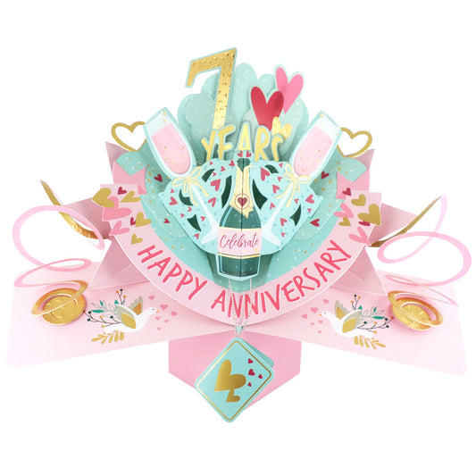 7 Years Happy 7th Anniversary Pop-Up Greeting Card