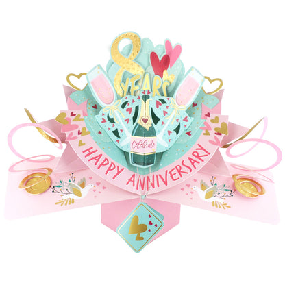 8 Years Happy 8th Anniversary Pop-Up Greeting Card