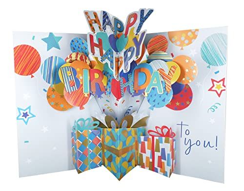 Pop Out Happy Birthday Card Just WOW! Pop Up 3D Jumbo extra Large Greeting Card WOW004 - anything4home