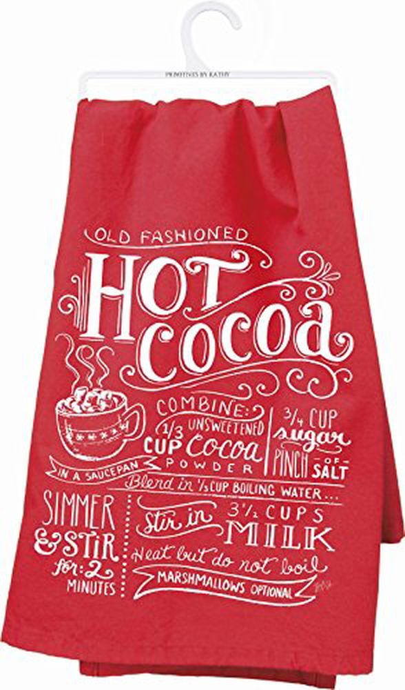 Primitives by Kathy Christmas Chalk Art Kitchen Towel, Hot Cocoa - anything4home