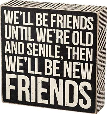 Primitives by Kathy Classic Box Sign, New Friends (30638) - anything4home
