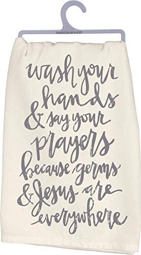Primitives by Kathy Dish Hand Towel, Jesus and Germs - anything4home