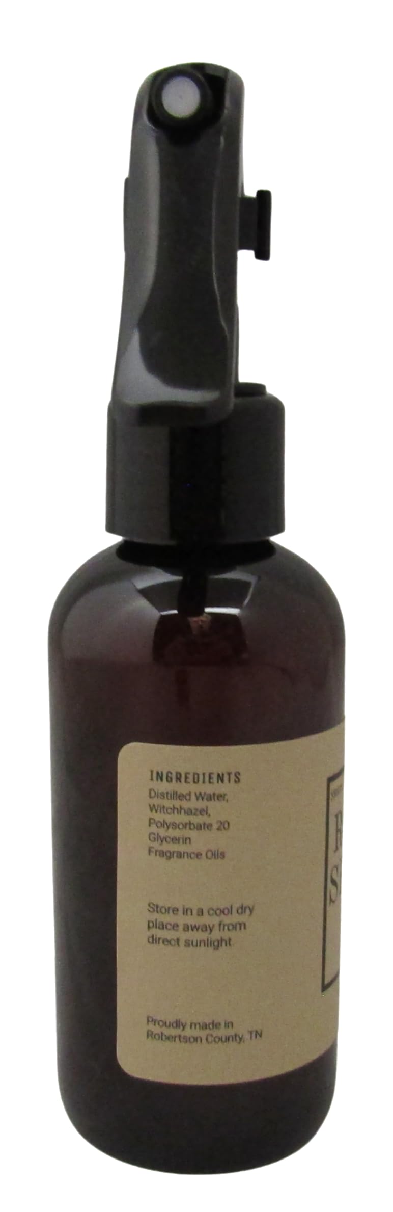 Shoots, Roots & Leather Boots Key Lime Room Spray in a dark amber bottle for a refreshing citrus scent