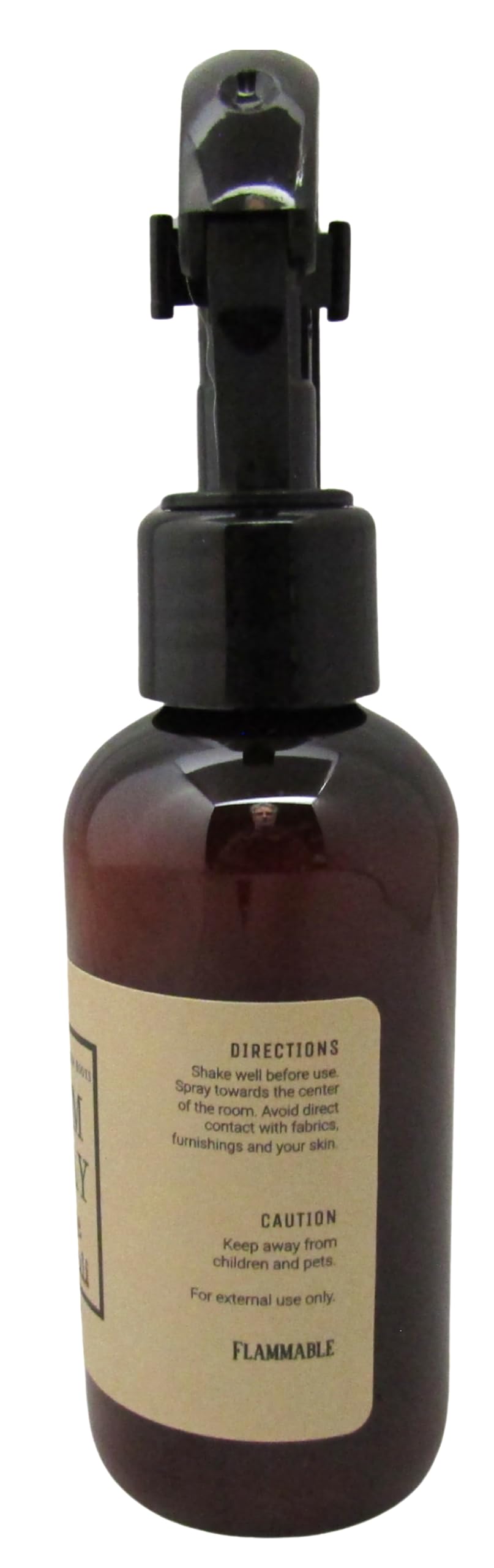 Shoots, Roots & Leather Boots Orange Patchouli Room Spray in an amber bottle for refreshing home fragrance