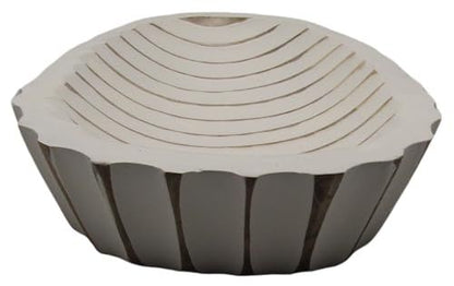 PD Home carved wooden display tray with natural wood finish and rounded carved edges