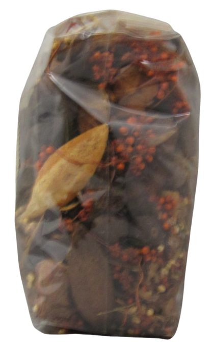 Old Candle Barn cedarwood potpourri bowl filler in clear plastic packaging with natural dried botanicals