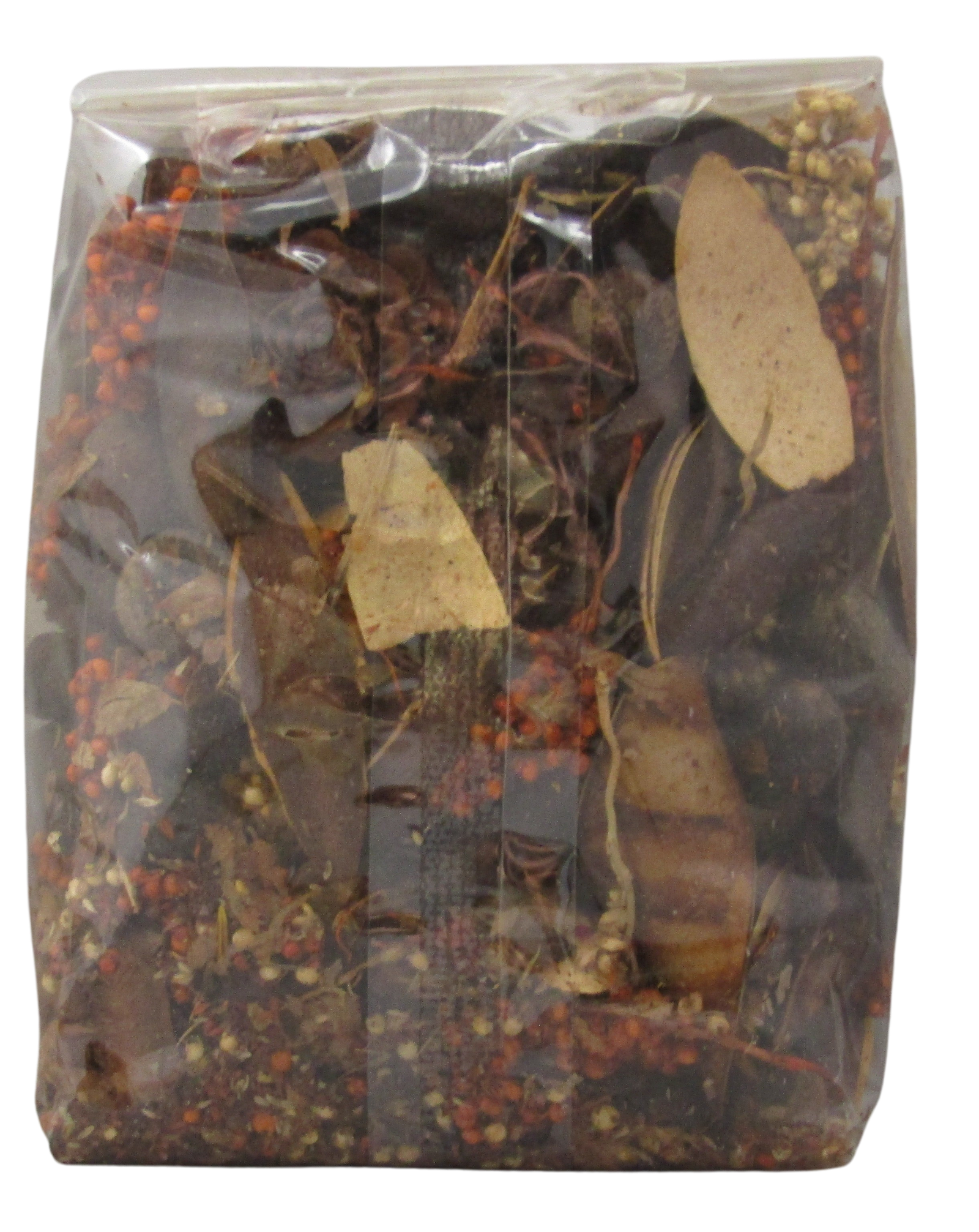 Old Candle Barn cedarwood potpourri bowl filler with natural dried botanicals in a clear plastic bag