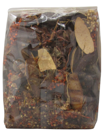 Old Candle Barn cedarwood potpourri bowl filler with natural dried botanicals in a clear plastic bag