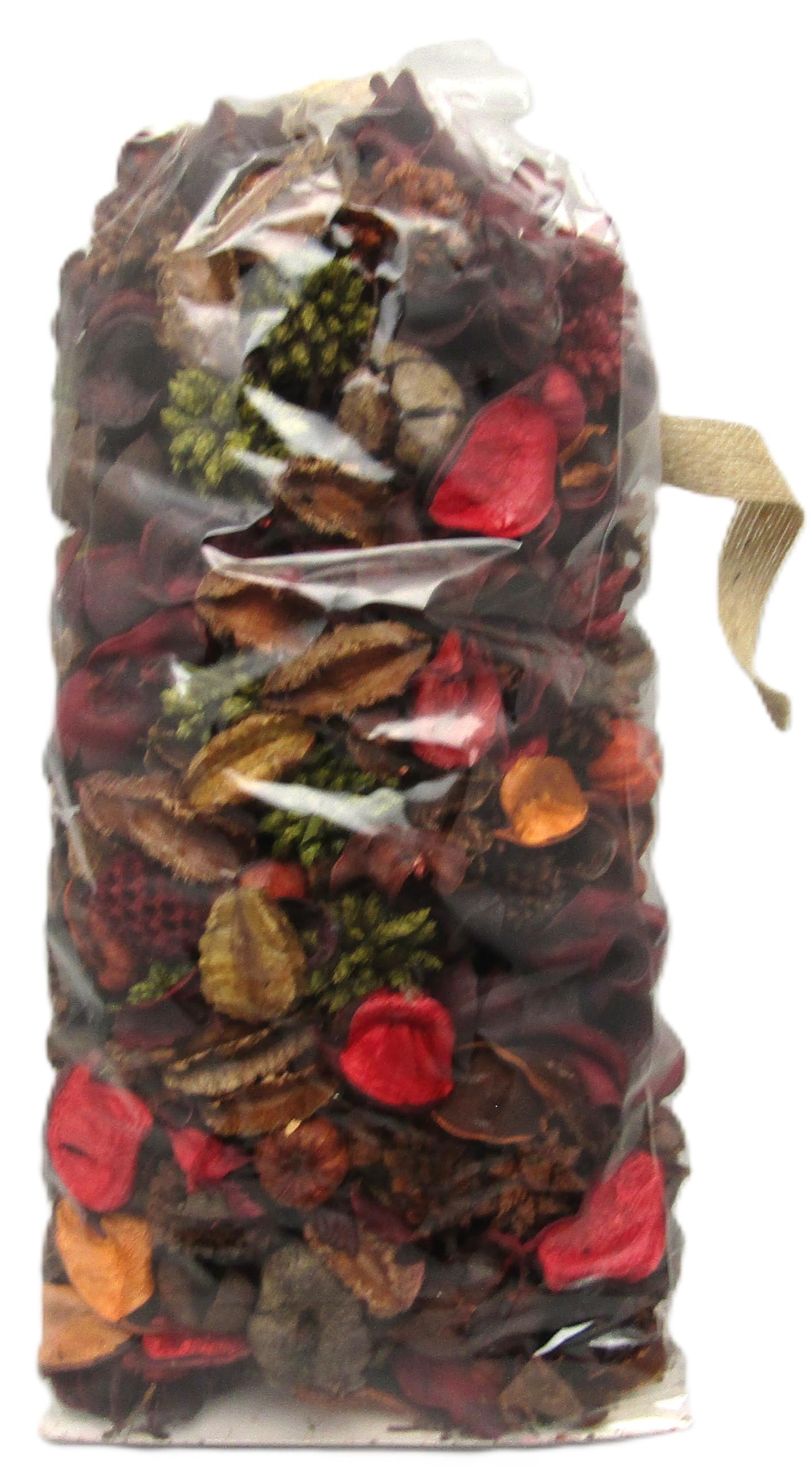 Home decor citrus scent potpourri in clear plastic bag with mix of dried colorful botanicals