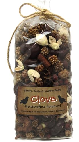 Clove botanical potpourri by Shoots, Roots & Leather Boots in a decorative bag for home fragrance