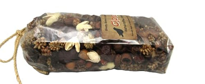 Clove botanical potpourri in a decorative package featuring a blend of natural dried ingredients