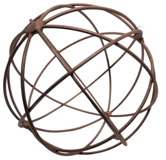 Copper decorative orb for home featuring an open geometric design ideal for stylish decor