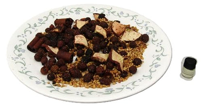 Apples and spice simmer potpourri on a decorative plate with natural ingredients for home fragrance