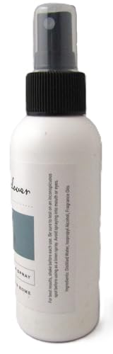 Cricket and Clover Cozy Cotton Room Spray white bottle with black spray top and teal label for home fragrance