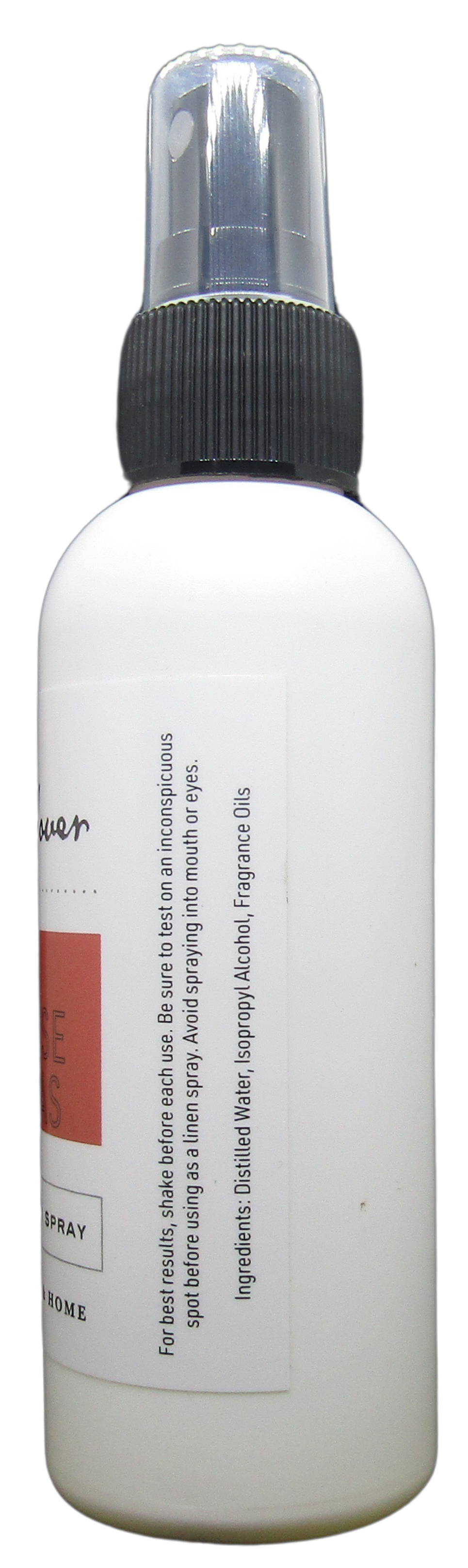 Cricket and Clover holiday potpourri room spray in white plastic bottle with black spray top and clear cap
