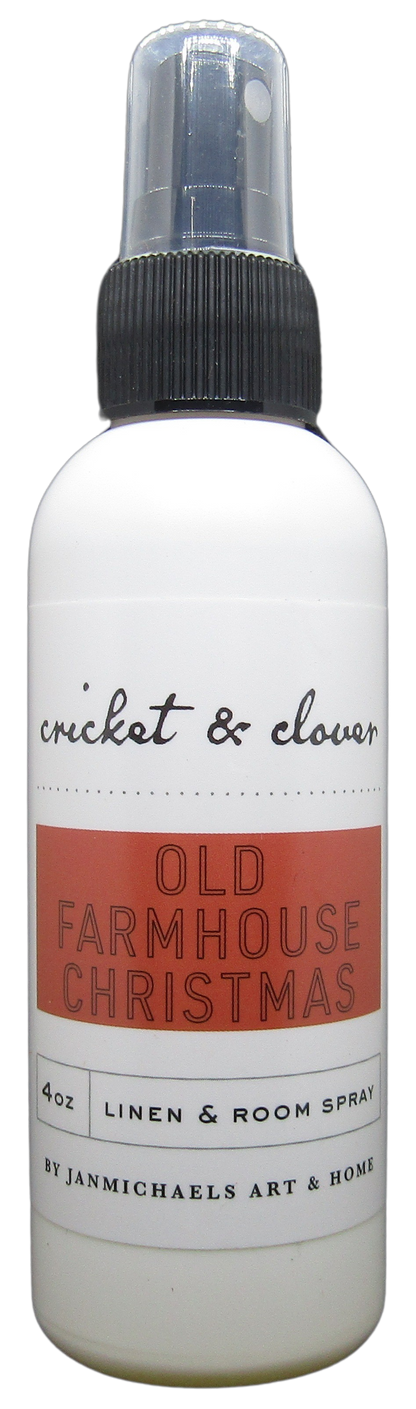 Cricket and Clover Old Farmhouse Christmas linen and room spray 4oz holiday potpourri room spray