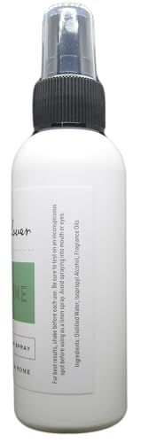 Cricket & Clover lavender room spray in a white bottle with a spray nozzle for refreshing interiors