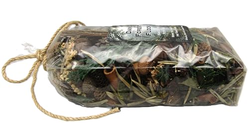 Dark forest floor potpourri in a clear package with natural elements for home fragrance side
