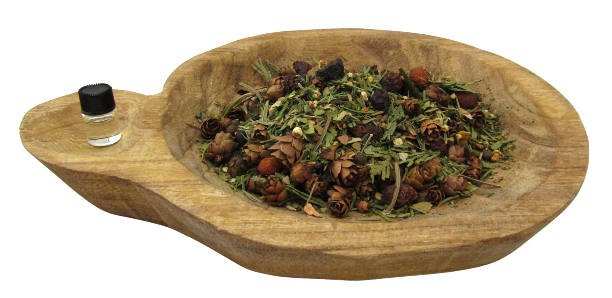 Shoots, Roots & Leather Boots Enchanted Forest Simmer Potpourri in a wooden bowl with natural herbs and scents
