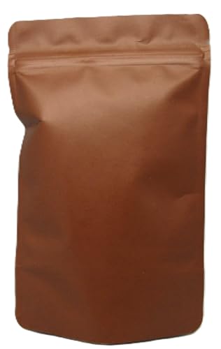 Frosted cafe latte simmer potpourri in a sealed brown pouch for aromatic home fragrance