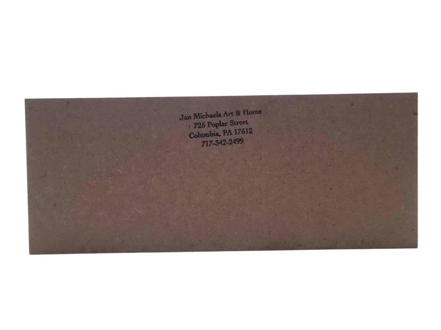 Back view of a Jan Michaels Art & Home funny friendship wood block sign with contact details