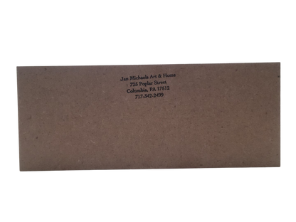 Back view of a Jan Michaels Art & Home funny friendship wood block sign with contact details