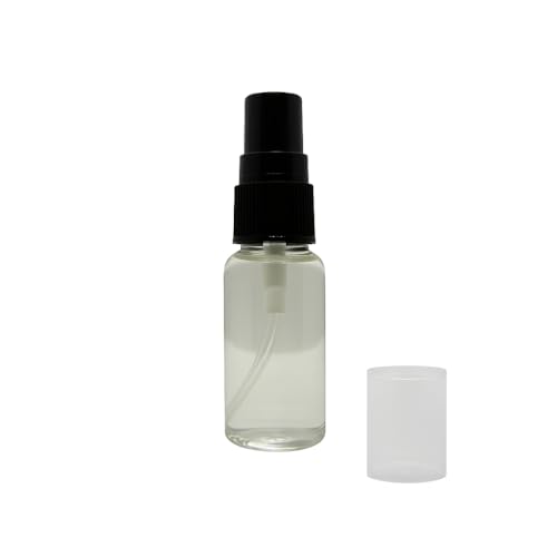 Clear spray bottle with black nozzle and clear cap for Honeysuckle potpourri refresher spray by Shoots Roots and Leather Boots