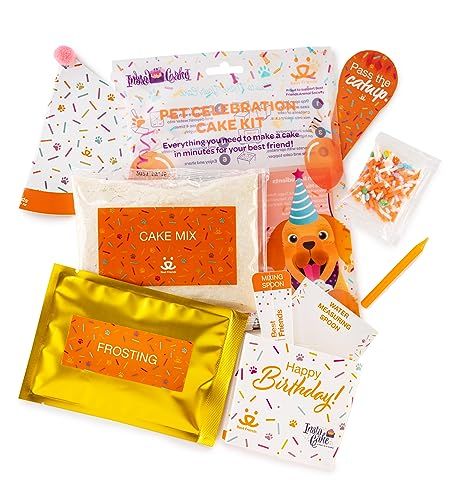 Instacake Cards pet celebration cake kit with cake mix frosting sprinkles and party accessories