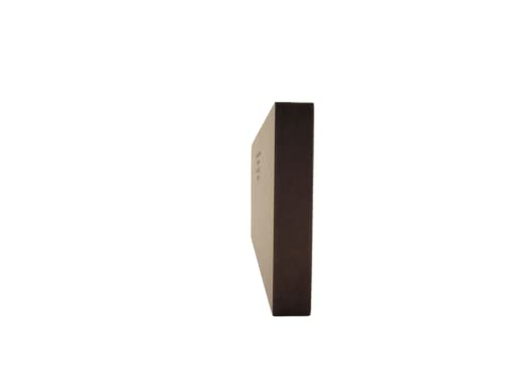 Side view of funny cat wood sign showing thickness and dark brown edge for home decor