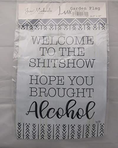Jan Michaels Art & Home funny garden flag with humorous text for outdoor decor