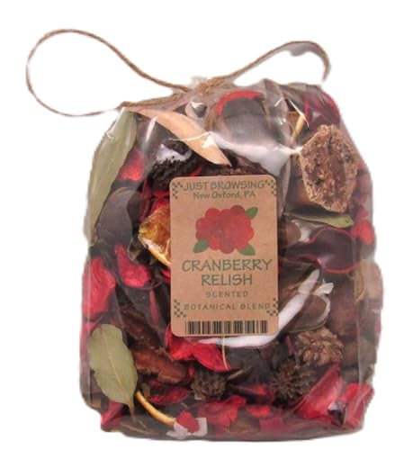 Cranberry relish potpourri 5 cup in a clear bag with decorative label and natural ingredients