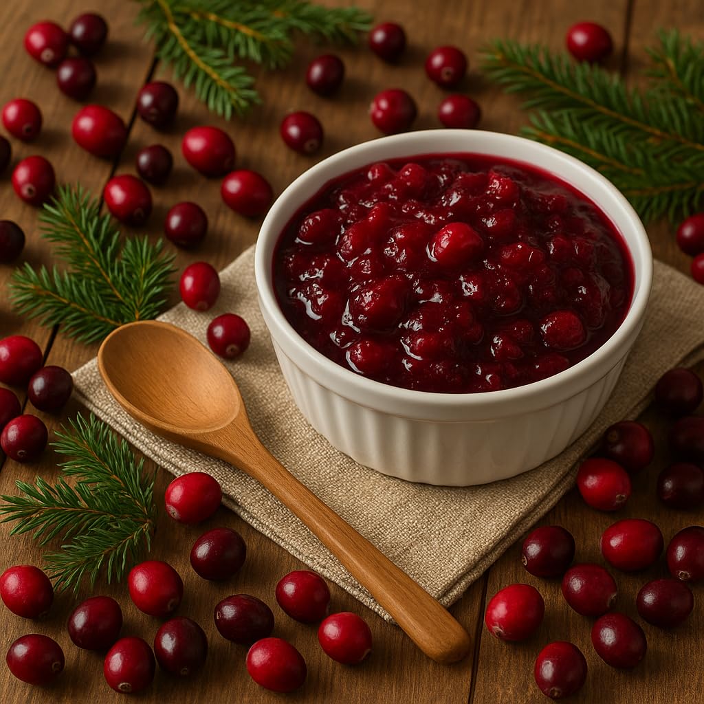 Just Browsing Cranberry Relish Potpourri Refresher Spray with a rich cranberry scent in a white bowl