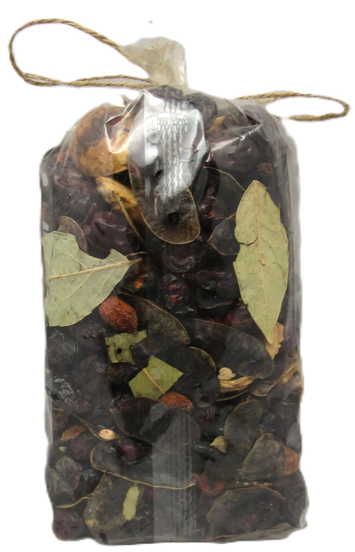 Just Browsing mulled cider potpourri blend with dried fruits and spices in a clear bag