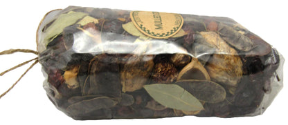 Just Browsing mulled cider potpourri in a clear bag featuring natural dried ingredients for a cozy scent