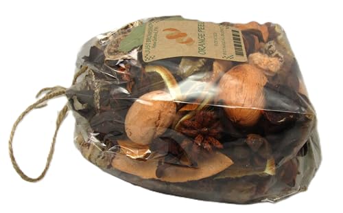 Just Browsing orange peel potpourri in a bag featuring natural dried ingredients for home fragrance