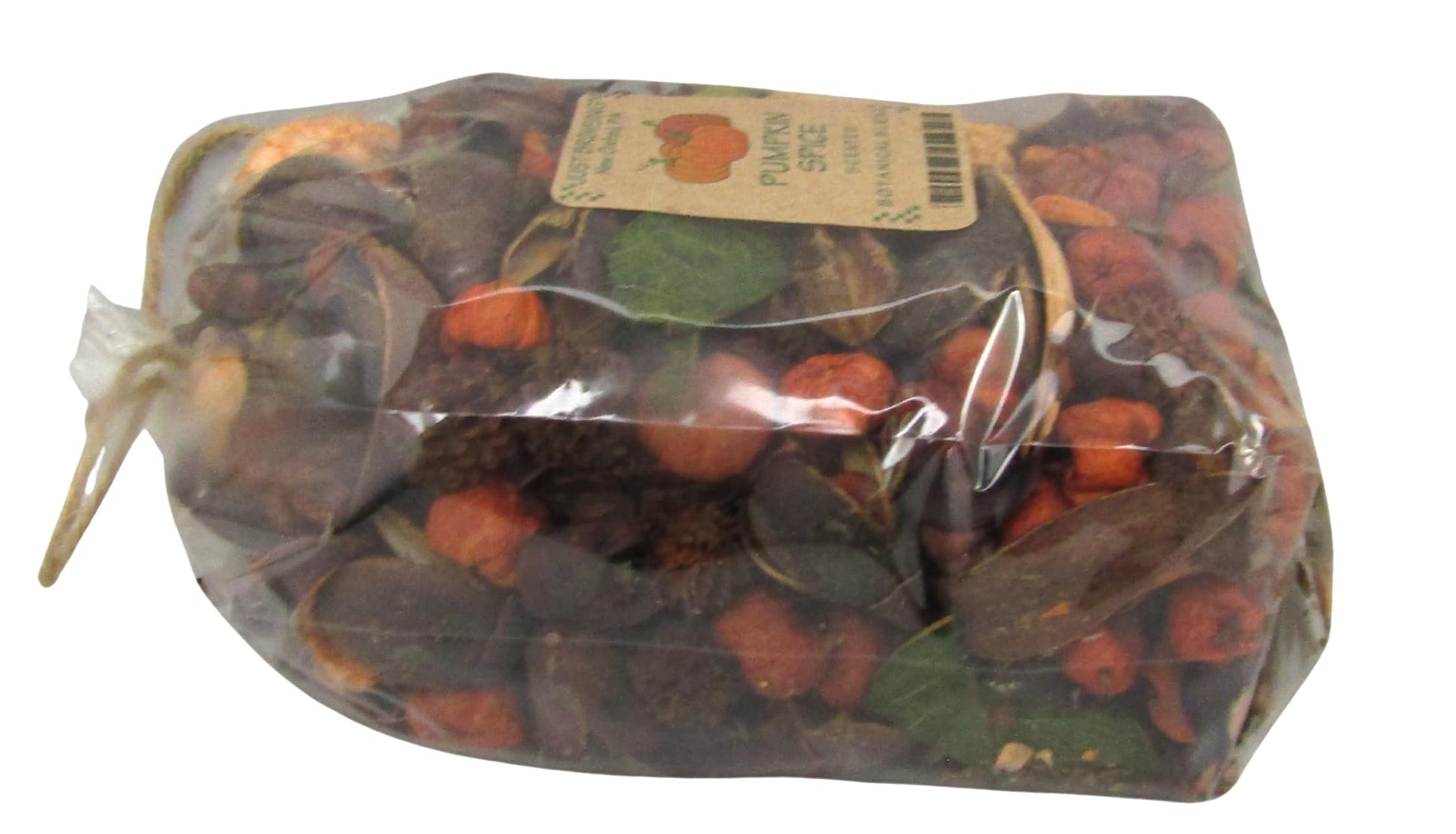 Just Browsing Pumpkin Spice Botanical Potpourri in a clear bag, featuring warm autumn colors and a seasonal scent.